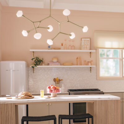 Grenmoor Branching Pendant Champagne Bronze — in situ view