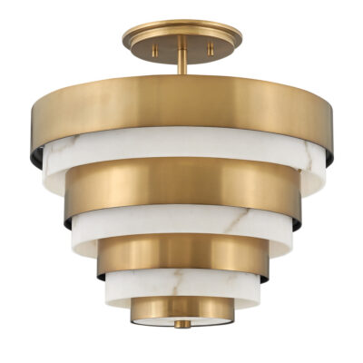 Grenshire Art Deco Ceiling Semi-Flush Heritage Brass