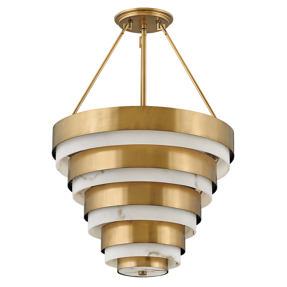 Grenshire Art Deco Tiered Pendant Heritage Brass Grenshire Art Deco Tiered Pendant Heritage Brass