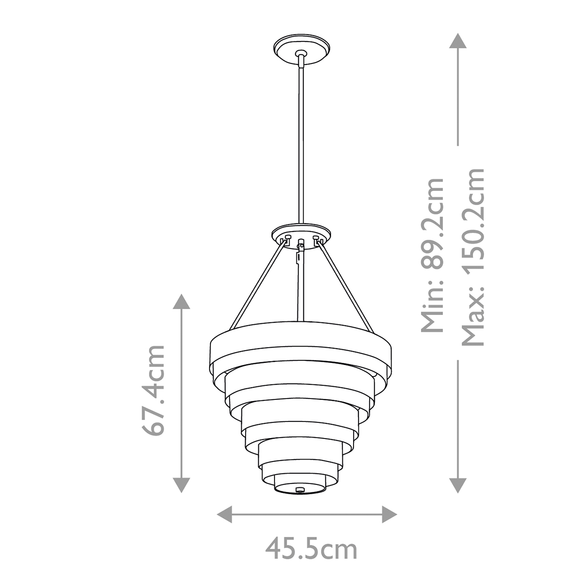 Grenshire Art Deco Tiered Pendant Heritage Brass Grenshire Art Deco Tiered Pendant Heritage Brass