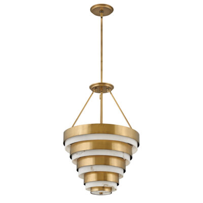 Grenshire Art Deco Tiered Pendant Heritage Brass