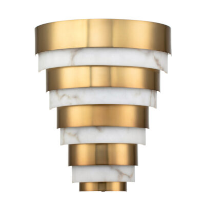 Grenshire Art Deco Tiered Wall Light in Heritage Brass