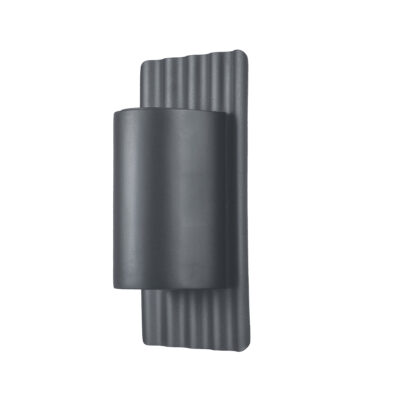 Greymist Coastal Ribbed Outdoor Wall Light Grey