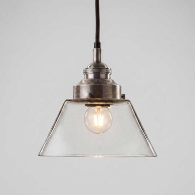 Griffith Hamptons Glass Cone Pendant Antique Silver