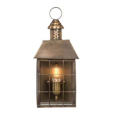 Grovemont Park Traditional Outdoor Wall Lantern in Aged Brass