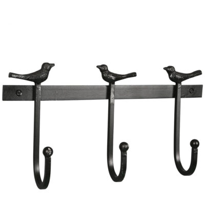 Haford Heritage Bird Wall Hook Rail Black