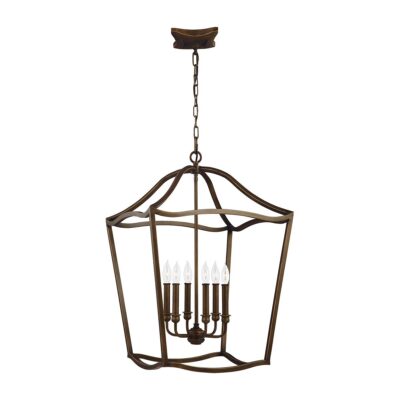 Harborcombe Hamptons 6 Light Pendant Aged Brass
