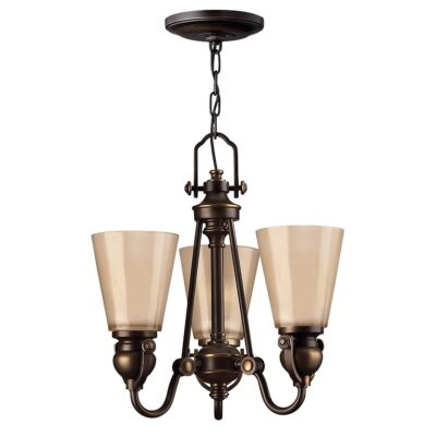 Harborough Traditional 3 Light Chandelier Olde Bronze