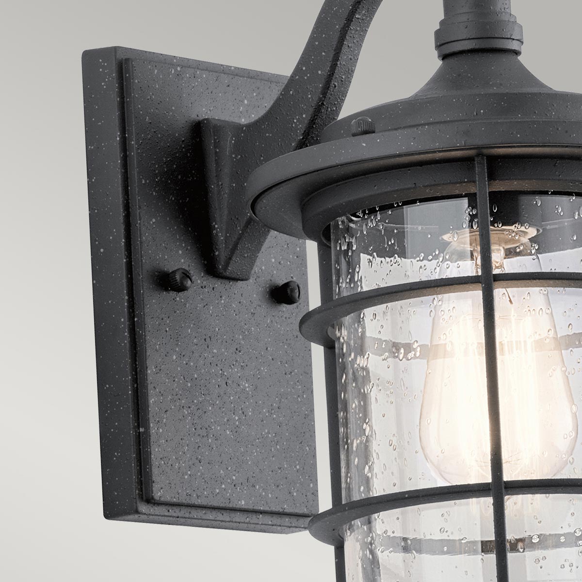 Harbour Fleet Nautical Outdoor Wall Lantern Distressed Black Harbour Fleet Nautical Outdoor Wall Lantern Distressed Black — detail view