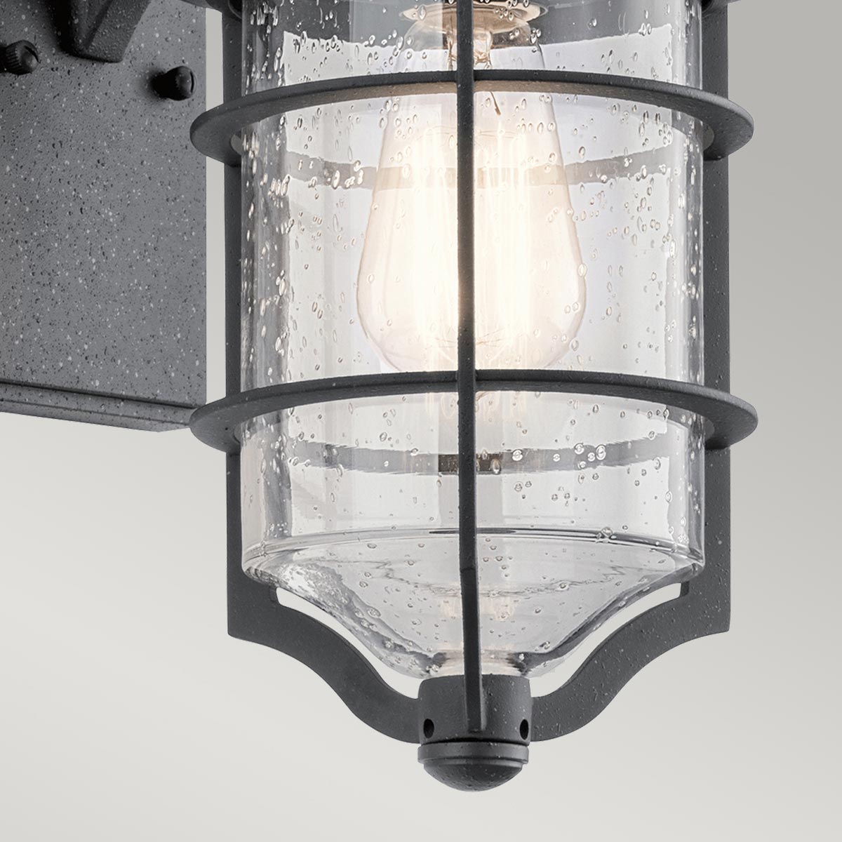 Harbour Fleet Nautical Outdoor Wall Lantern Distressed Black Harbour Fleet Nautical Outdoor Wall Lantern Distressed Black — detail view