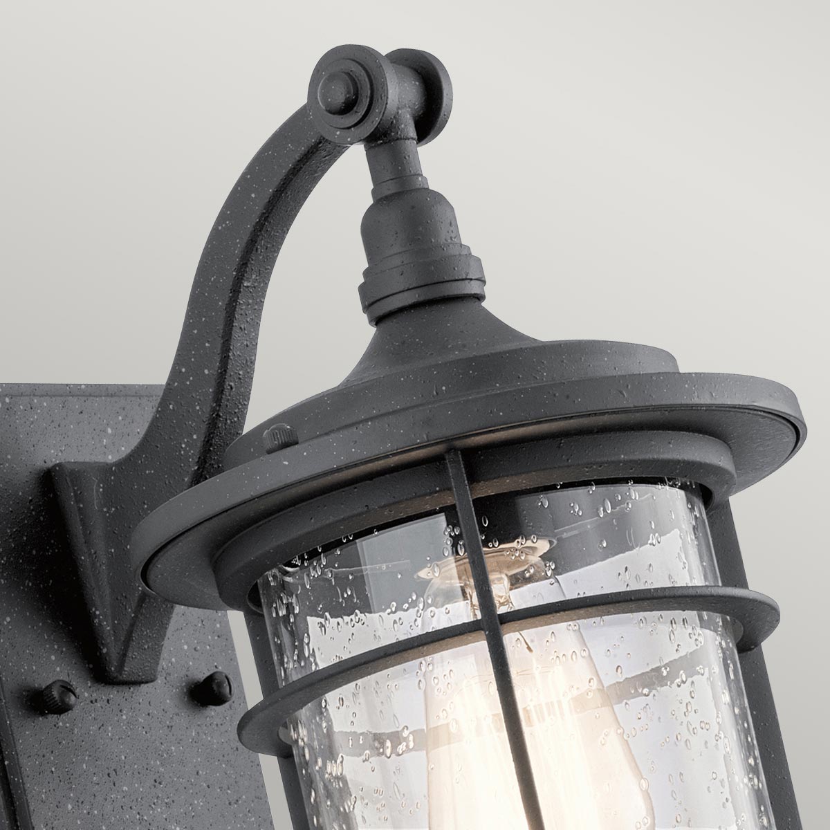 Harbour Fleet Nautical Outdoor Wall Lantern Distressed Black Harbour Fleet Nautical Outdoor Wall Lantern Distressed Black — detail view