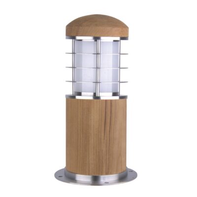 Harbourfield Mini Hamptons Outdoor Bollard Light Teak and Stainless Steel