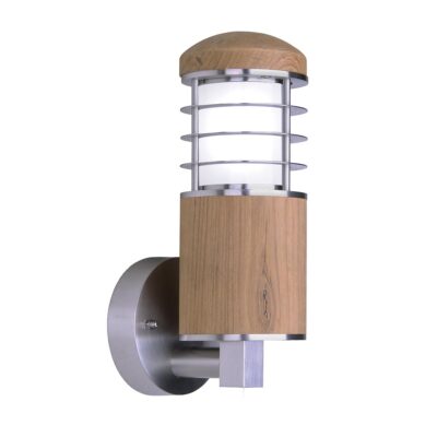 Harbourfield Mini Hamptons Outdoor Wall Light Teak And Stainless Steel