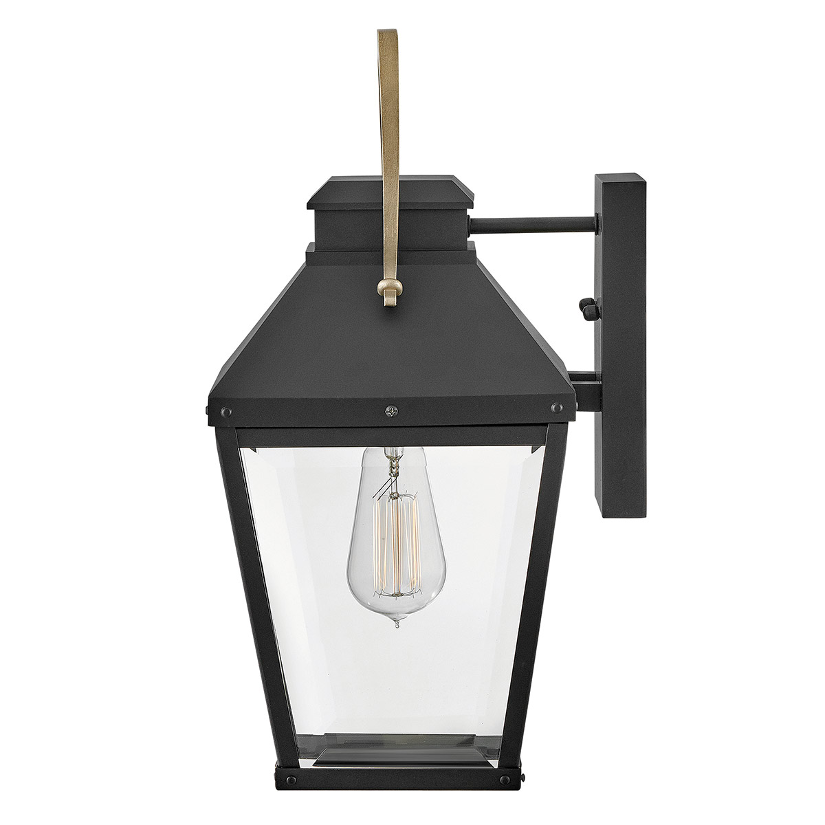 Harbourgate Traditional Outdoor Wall Lantern Black with Bronze Handle Harbourgate Traditional Outdoor Wall Lantern Black with Bronze Handle