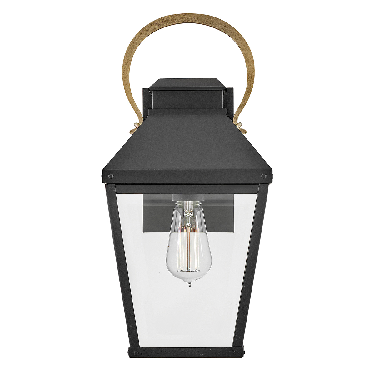 Harbourgate Traditional Outdoor Wall Lantern Black with Bronze Handle Harbourgate Traditional Outdoor Wall Lantern Black with Bronze Handle