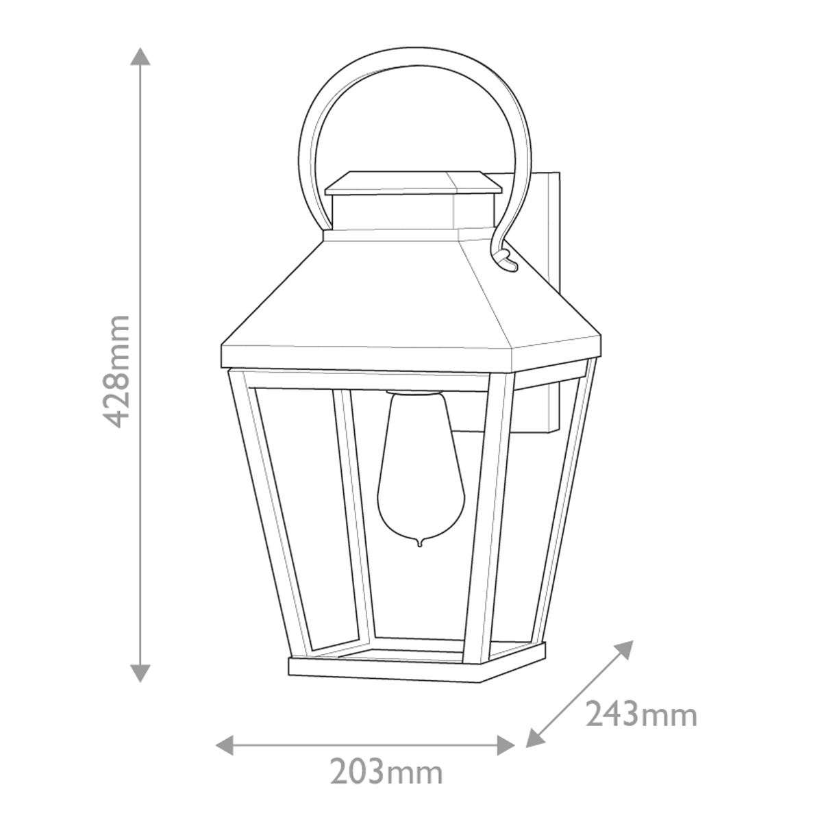 Harbourgate Traditional Outdoor Wall Lantern Black with Bronze Handle Harbourgate Traditional Outdoor Wall Lantern Black with Bronze Handle