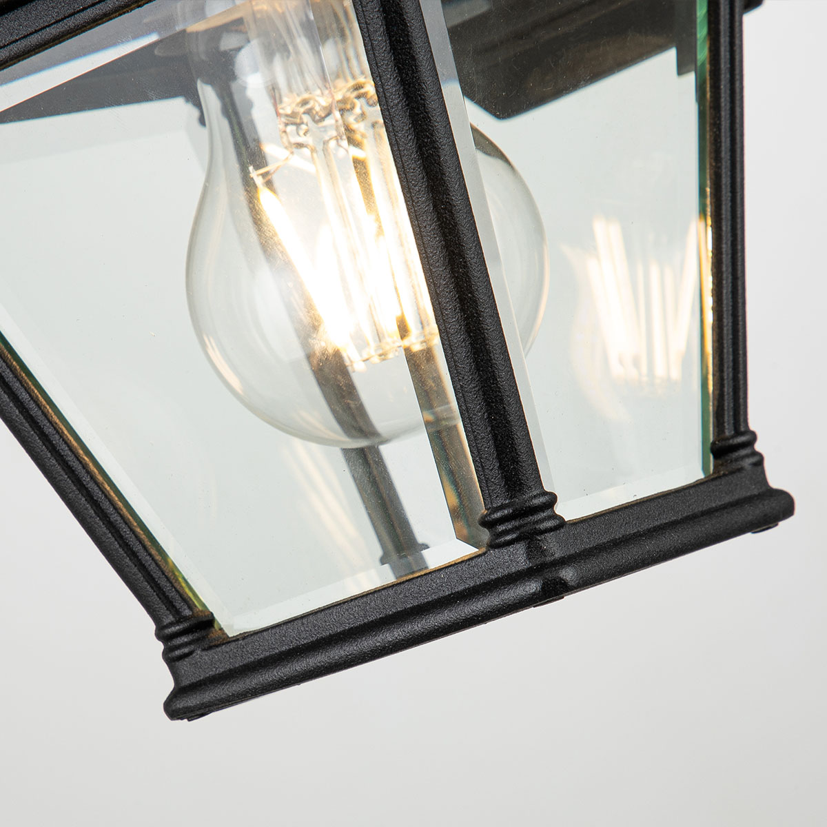 Harbourlight Traditional Small Outdoor Wall Lantern Black Harbourlight Traditional Small Outdoor Wall Lantern Black — detail view