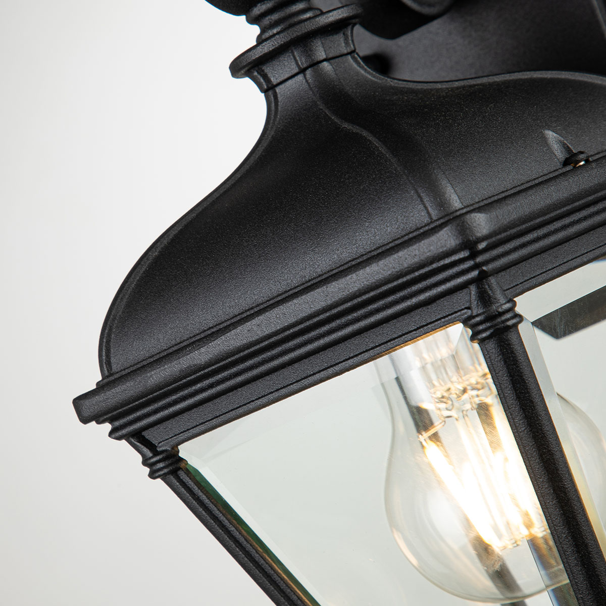 Harbourlight Traditional Small Outdoor Wall Lantern Black Harbourlight Traditional Small Outdoor Wall Lantern Black — detail view