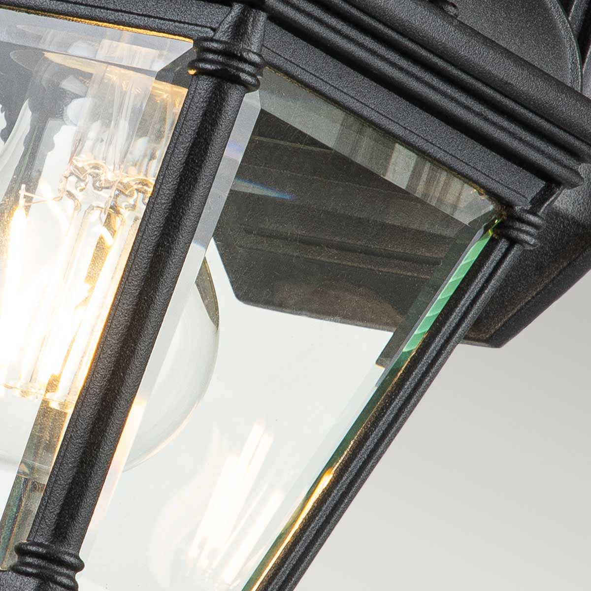 Harbourlight Traditional Small Outdoor Wall Lantern Black Harbourlight Traditional Small Outdoor Wall Lantern Black — detail view