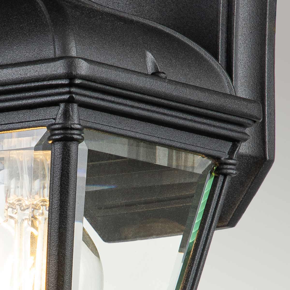 Harbourlight Traditional Small Outdoor Wall Lantern Black Harbourlight Traditional Small Outdoor Wall Lantern Black — detail view