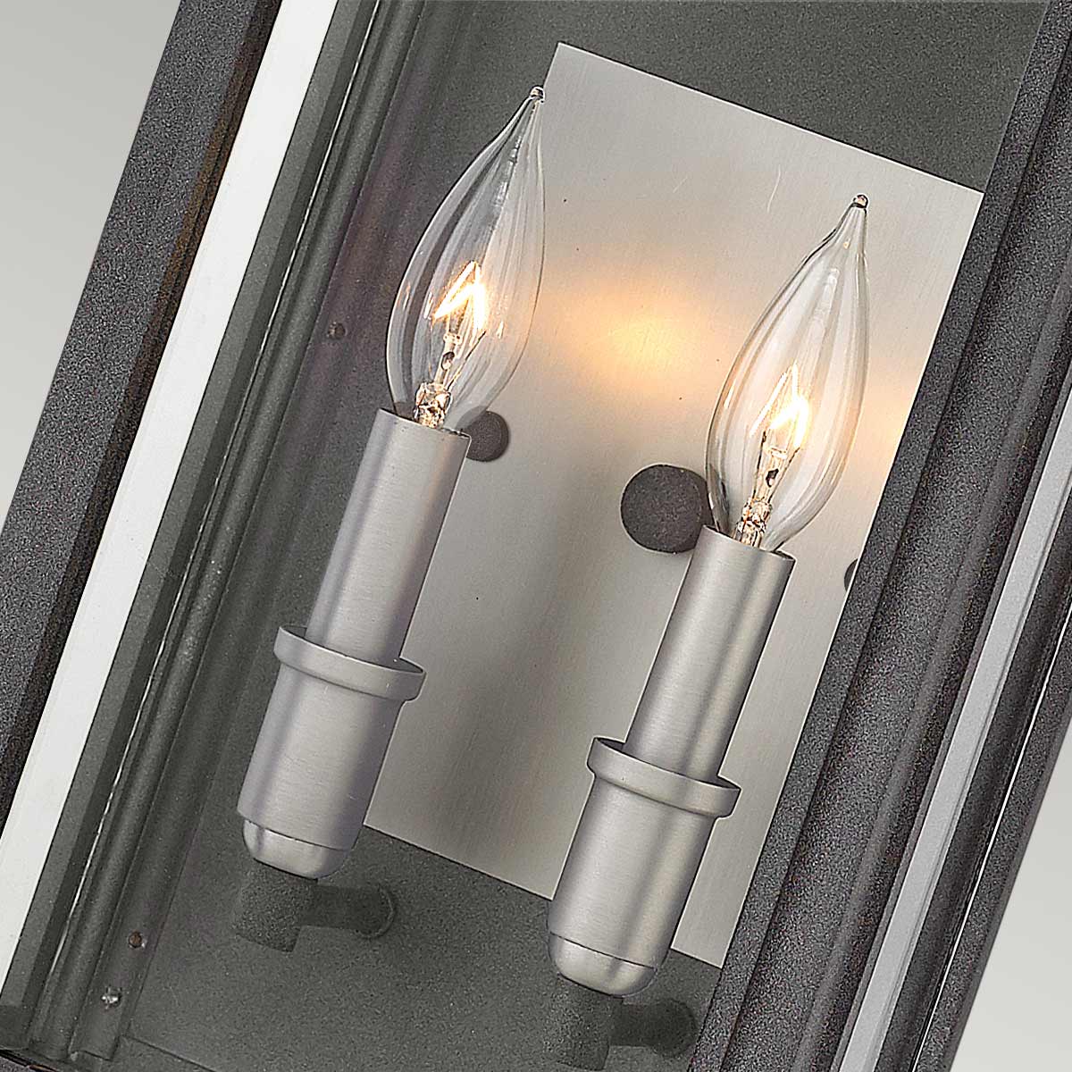 Harringford Hamptons Outdoor Wall Lantern Aged Zinc & Antique Nickel Harringford Hamptons Outdoor Wall Lantern Aged Zinc & Antique Nickel — detail view