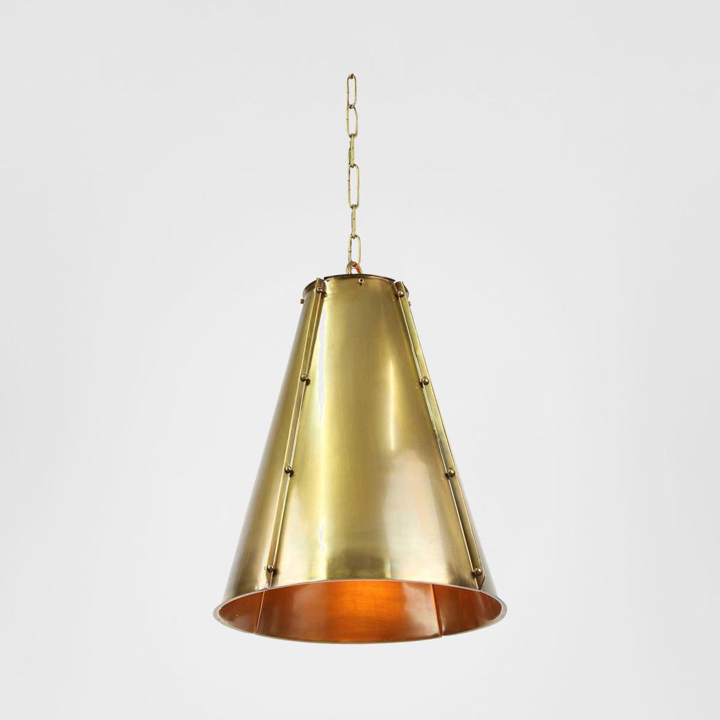 Harrington Industrial Cone Ceiling Pendant Brass