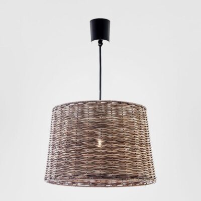 Harrisdale Hamptons Rattan Drum Ceiling Pendant Natural Brown
