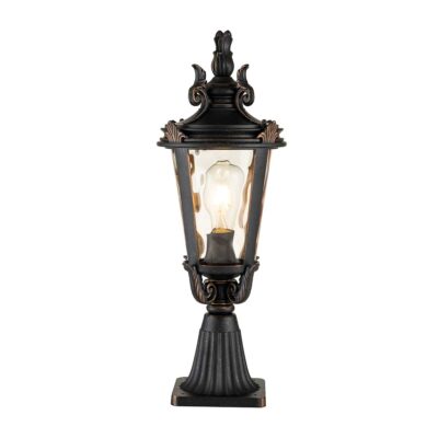 Harrowgate Traditional Outdoor Pedestal Lantern Weathered Bronze