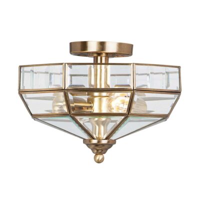 Hartsdown Hamptons Ceiling Semi-Flush Antique Brass