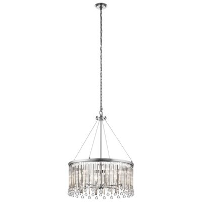 Hartswell Oval Crystal Drum Pendant Polished Chrome