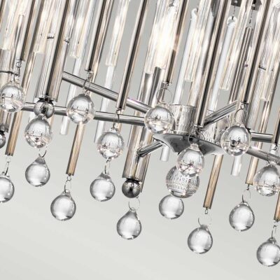 Hartswell Oval Crystal Drum Pendant Polished Chrome — detail view