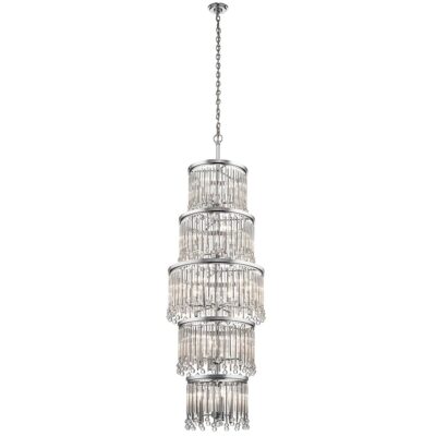 Hartswell Oval Tiered Crystal Chandelier Polished Chrome