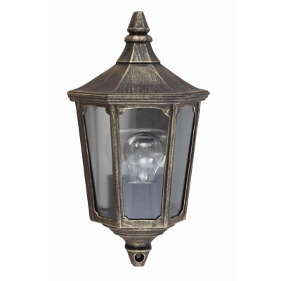 Hartswell Traditional Half Lantern Outdoor Wall Light Black and Gold