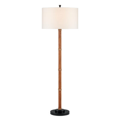 Hartswood Court Hamptons Rattan Floor Lamp Black