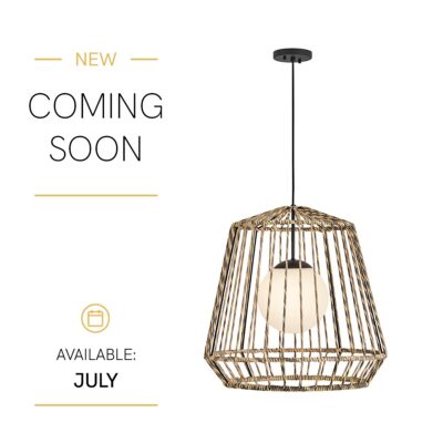 Hartswood Hamptons Outdoor Pendant Black & Rattan