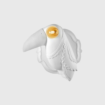 Hartswood Sculptural Toucan Ceramic Wall Light Matte White