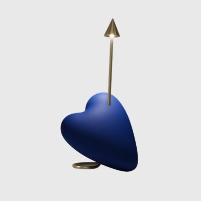 Hartwell Contemporary Heart Table Lamp Matte Blue, Matte Red, Matte White