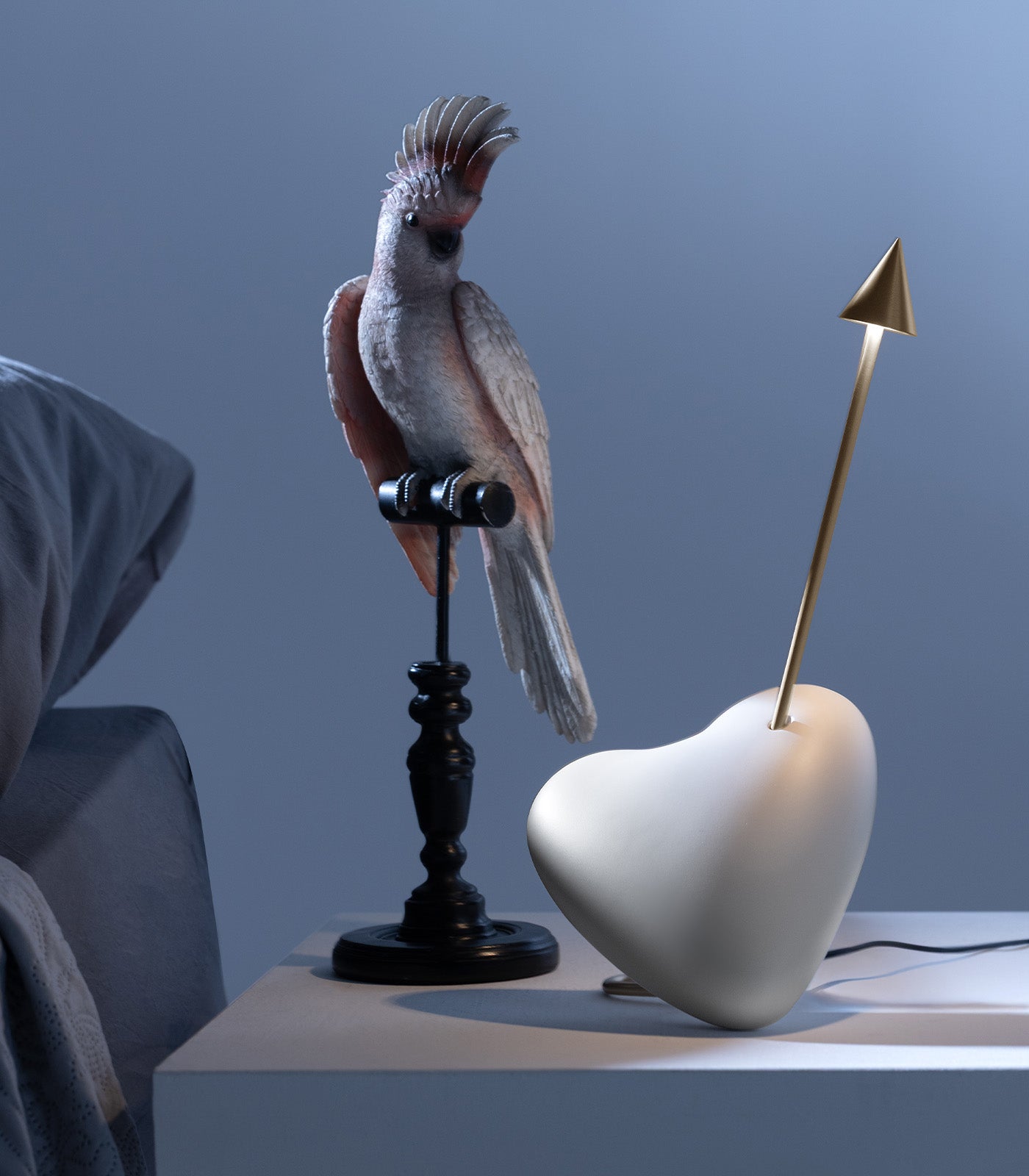 Hartwell Contemporary Heart Table Lamp Matte Blue, Matte Red, Matte White Hartwell Contemporary Heart Table Lamp Matte Blue, Matte Red, Matte White