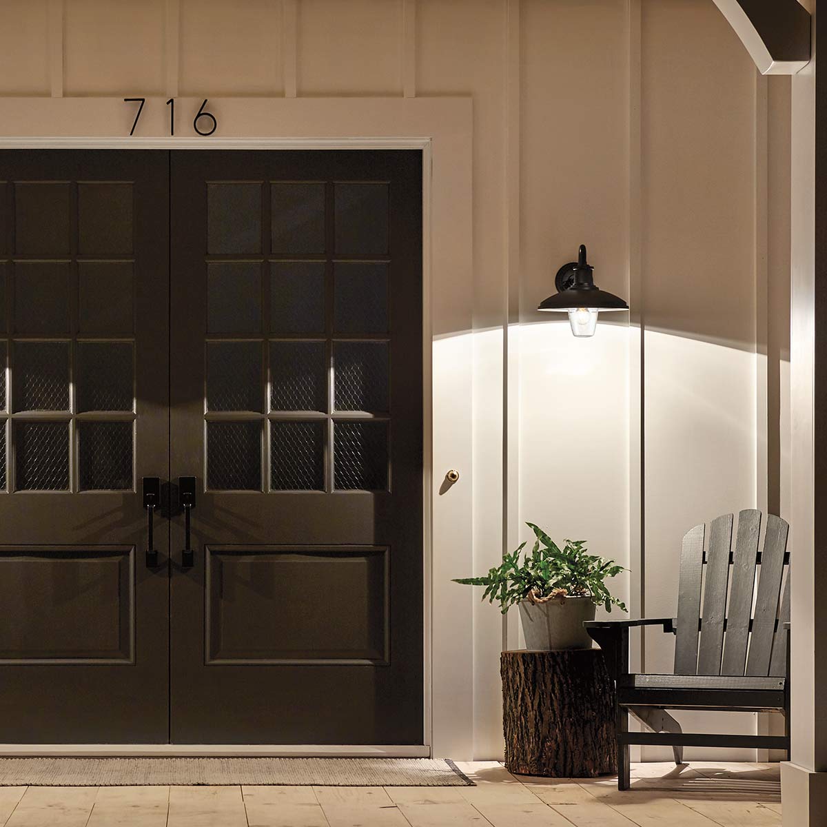 Hastingwood Barn Style Outdoor Wall Light Textured Black Hastingwood Barn Style Outdoor Wall Light Textured Black — in situ view