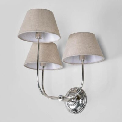 Hatherleigh Three Arm Wall Light Polished Silver