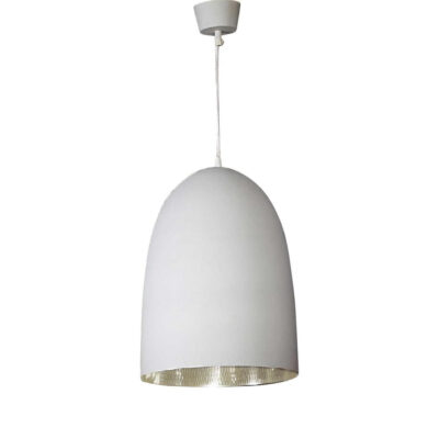Hatherwood Hamptons Dome Ceiling Pendant White and Silver