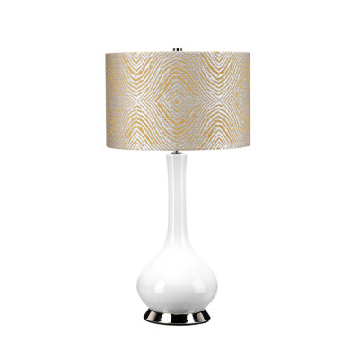 Havelock Hamptons Gourd Table Lamp White and Polished Nickel