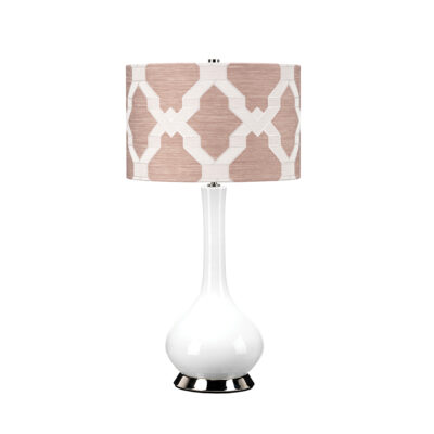 Havelock Hamptons Table Lamp Polished Nickel and White