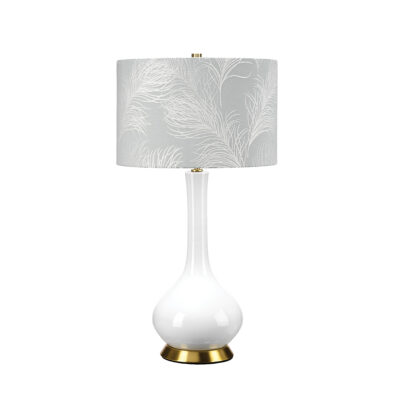 Havelock Hamptons Table Lamp White And Aged Brass