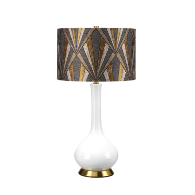 Havelock Hamptons Table Lamp White And Aged Brass