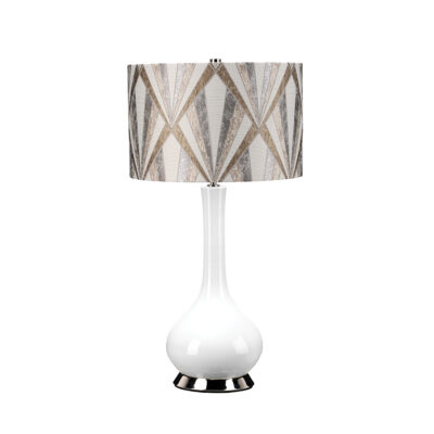 Havelock Hamptons Table Lamp White And Polished Nickel