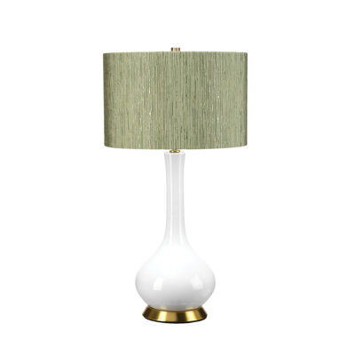 Havelock Hamptons Table Lamp White Ceramic With Aged Brass
