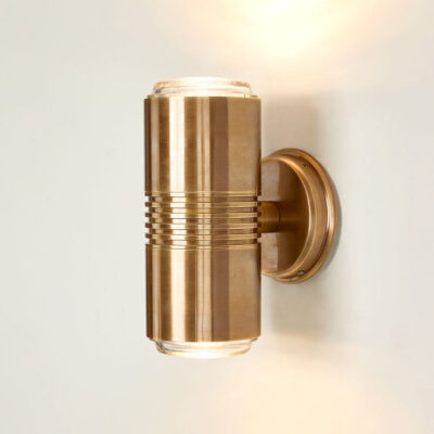 Hawkesbury Hamptons Up and Down Outdoor Wall Light Antique Brass