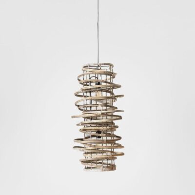 Hawkridge Hamptons Rattan Spiral Ceiling Pendant Natural