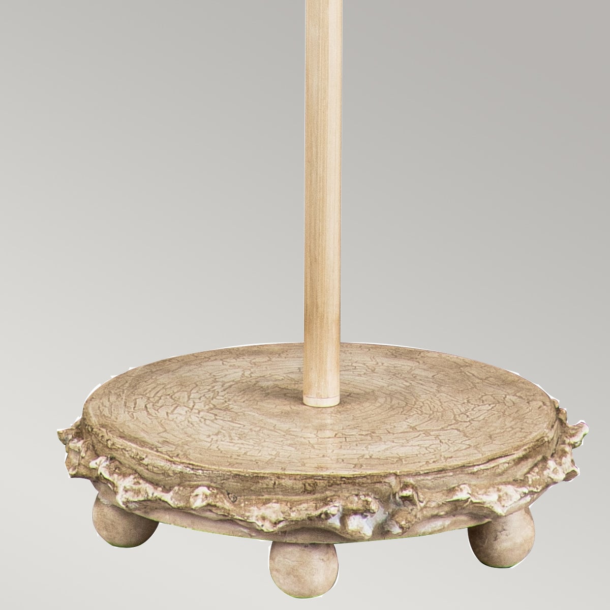 Hazelmere Gate French Provincial Floor Lamp Putty Patina and Silver Leaf — detail view